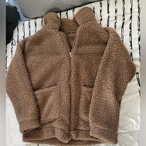 Cozy Brown Sherpa Jacket